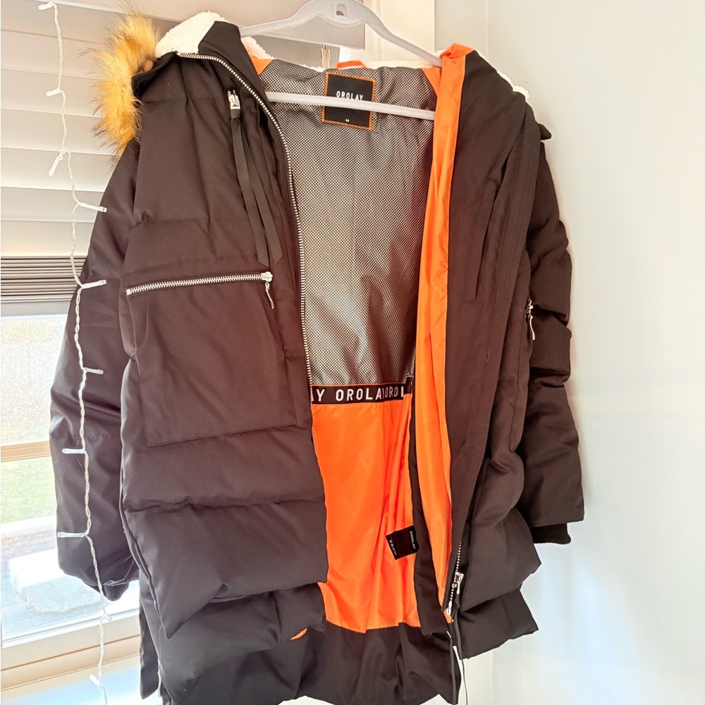 Orolay Black and Orange Puffer Jacket